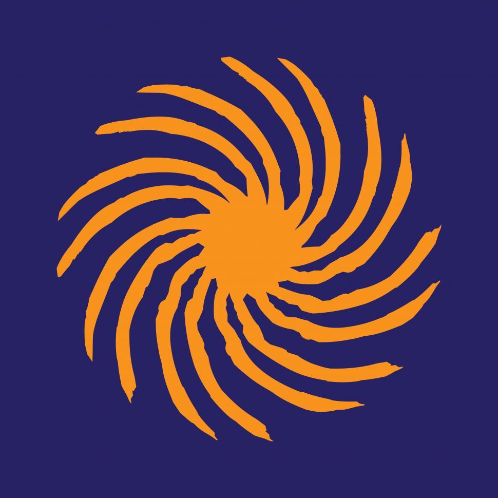 Free Image of Swirly orange sun shape  