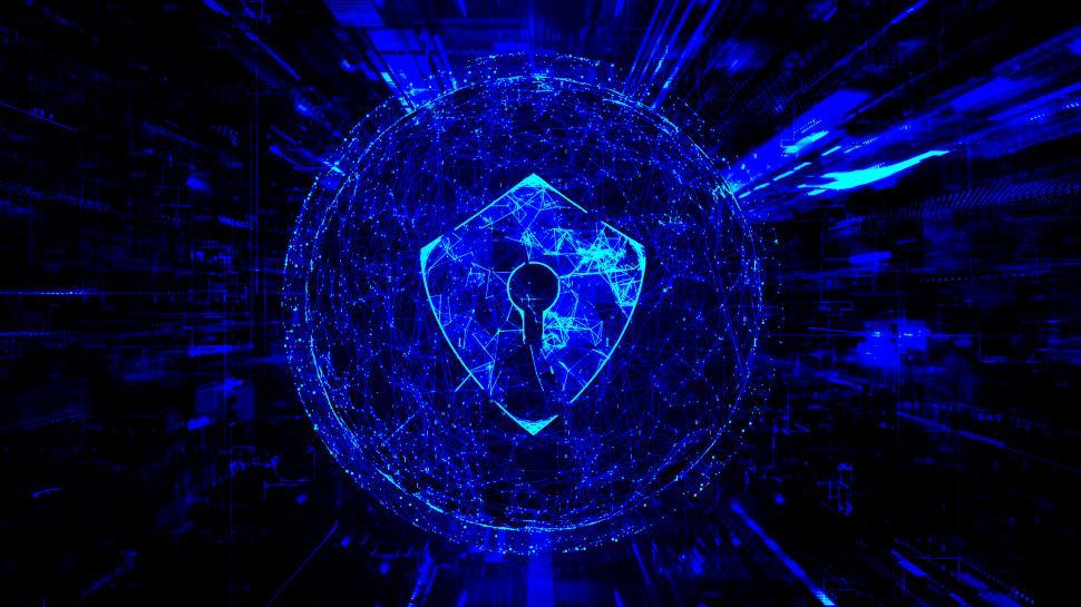 Download Free Stock Photo of Web Security - Cybersecurity - Concept with Digital Shield 