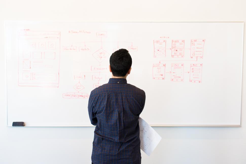 Free Image of Designer with whiteboard in office 