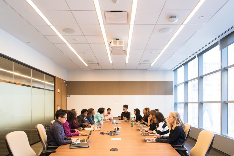 Free Image of Business people discussing in meeting room 