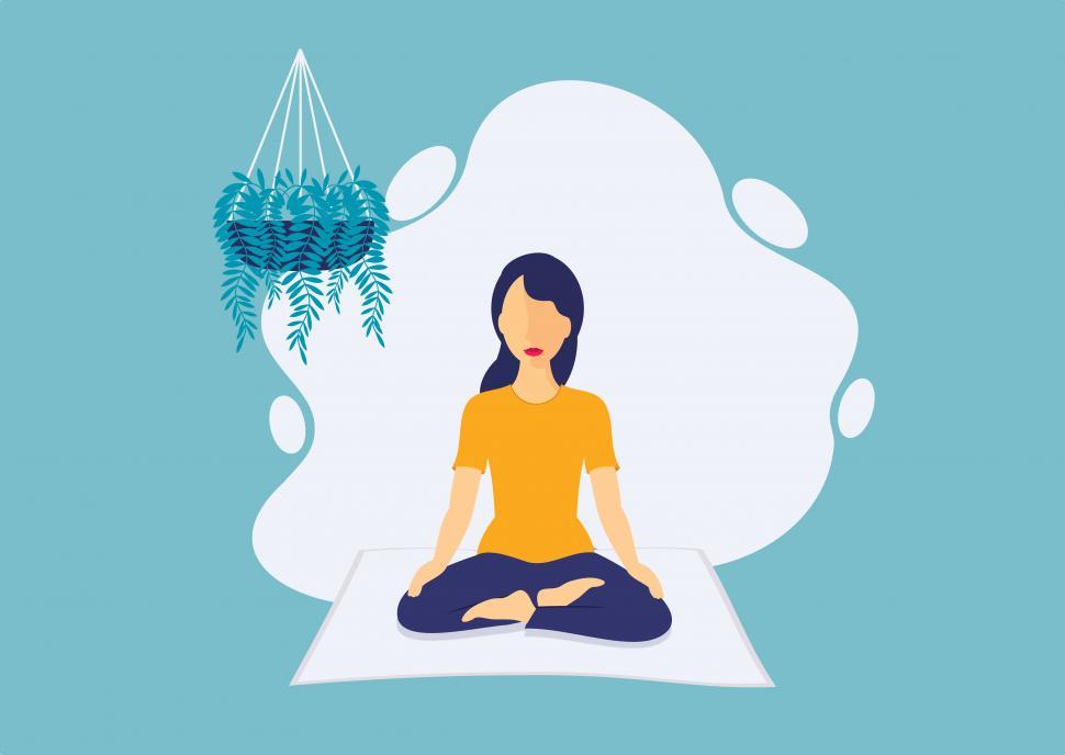 Download Free Stock Photo of Young Woman Meditating 
