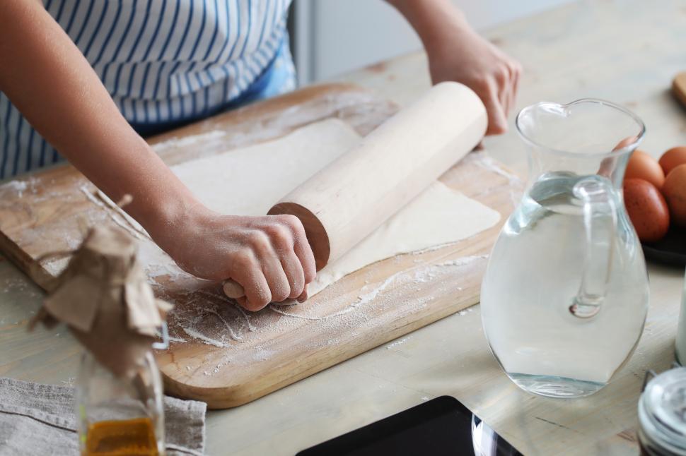 Free Image of Rolling out Dough 