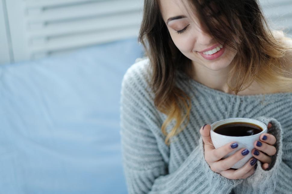 Free Image of Woman with morning cup of coffee 
