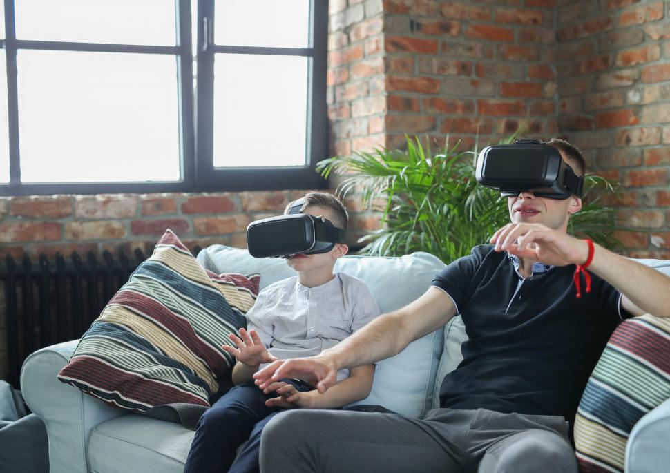 Free Image of Family VR play time 