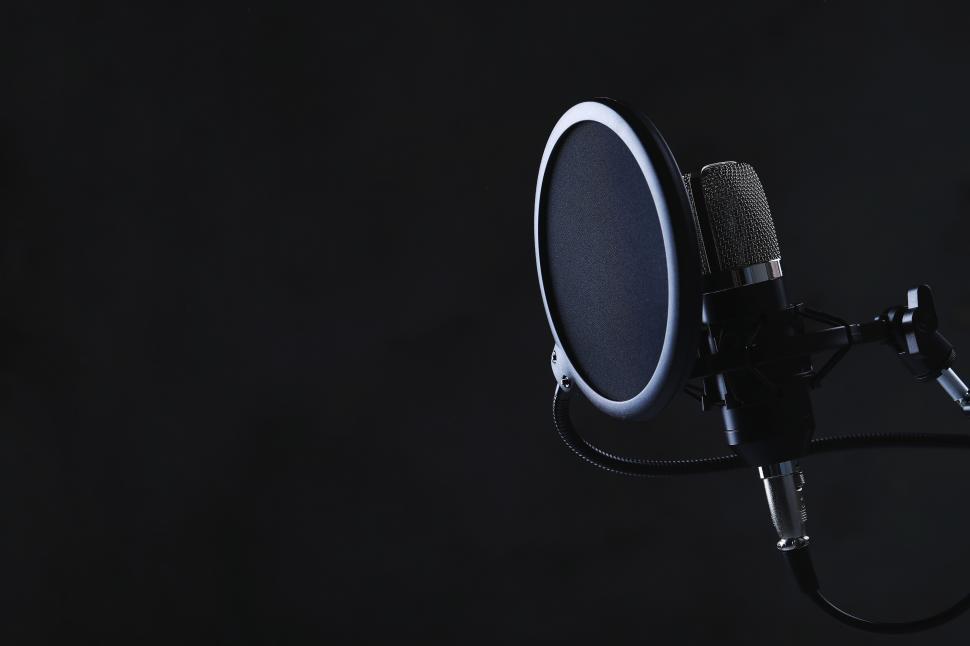 Free Image of Microphone with pop screen 