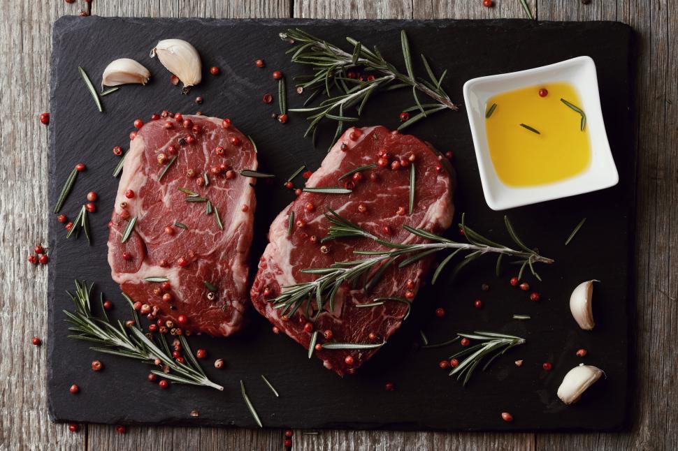 Free Image of Raw meat and seasoning 