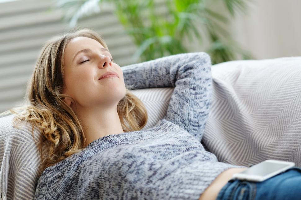 Free Image of Relaxed woman at home 