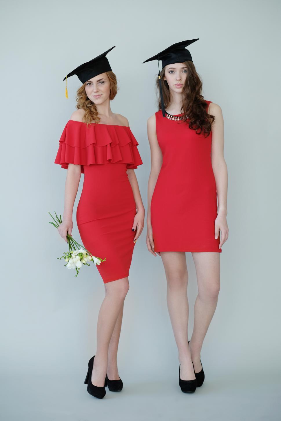 Free Image of Women in graduation outfits 