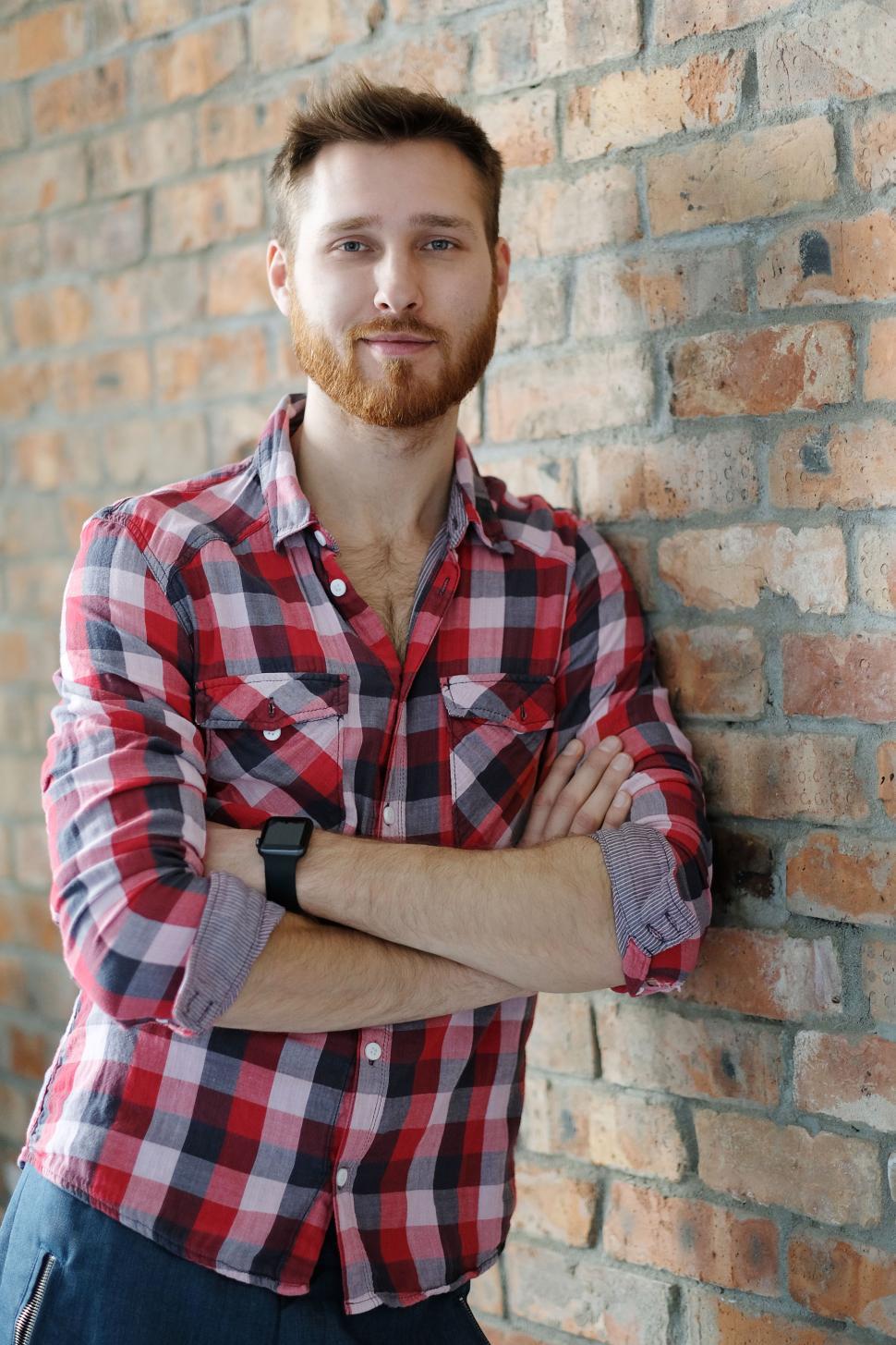 Free Image of Guy in flannel shirt 