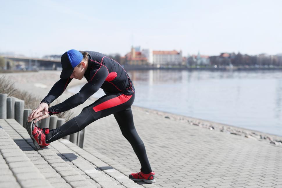 Free Image of Stretching before a run 