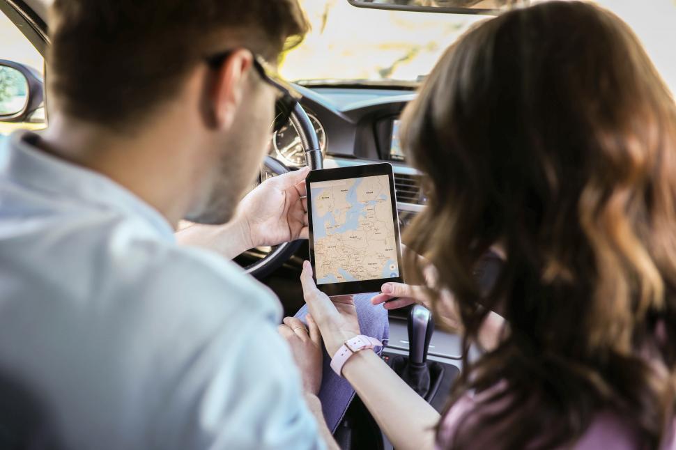 Free Image of Map navigation in a car 