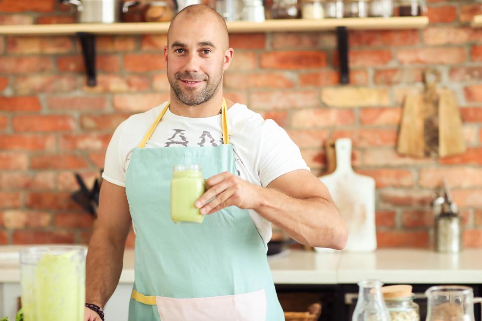 Free Image of Guy ready to drink a smoothie  
