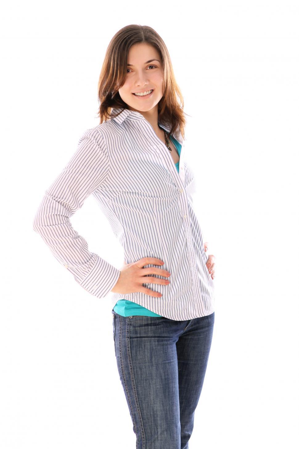 Free Image of Friendly young woman standing  
