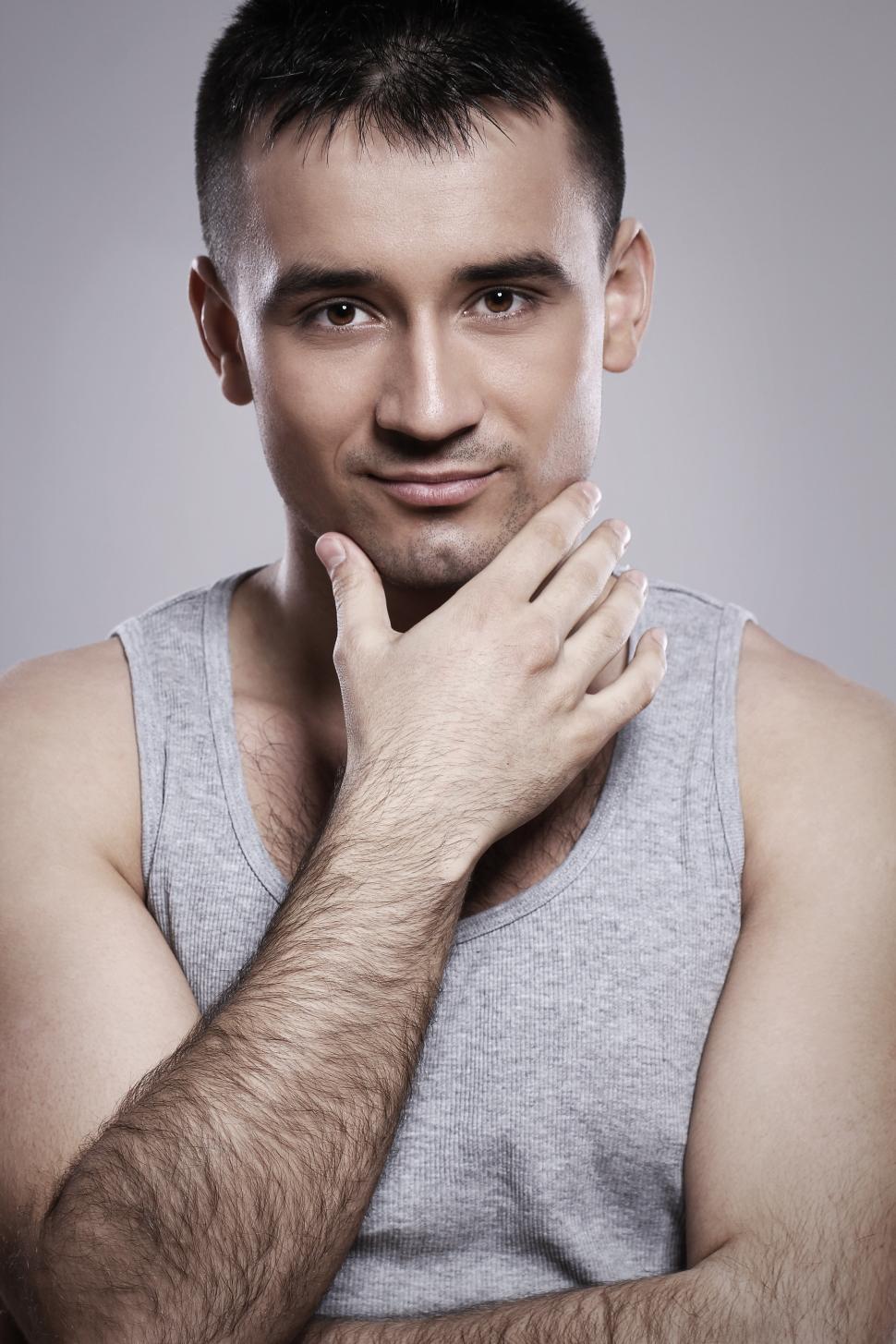 Free Image of Portrait of a man wearing tank top 