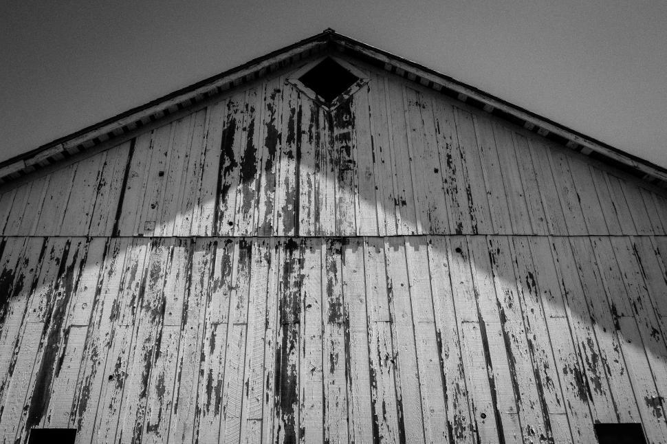 Free Image of Barn Shadow in Black and White 