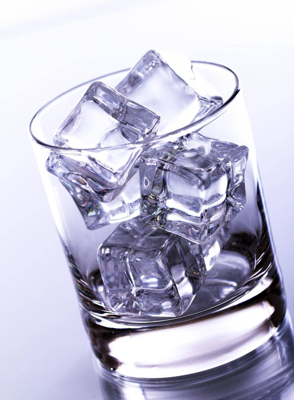 Free Image of Glass filled with ice cubes 