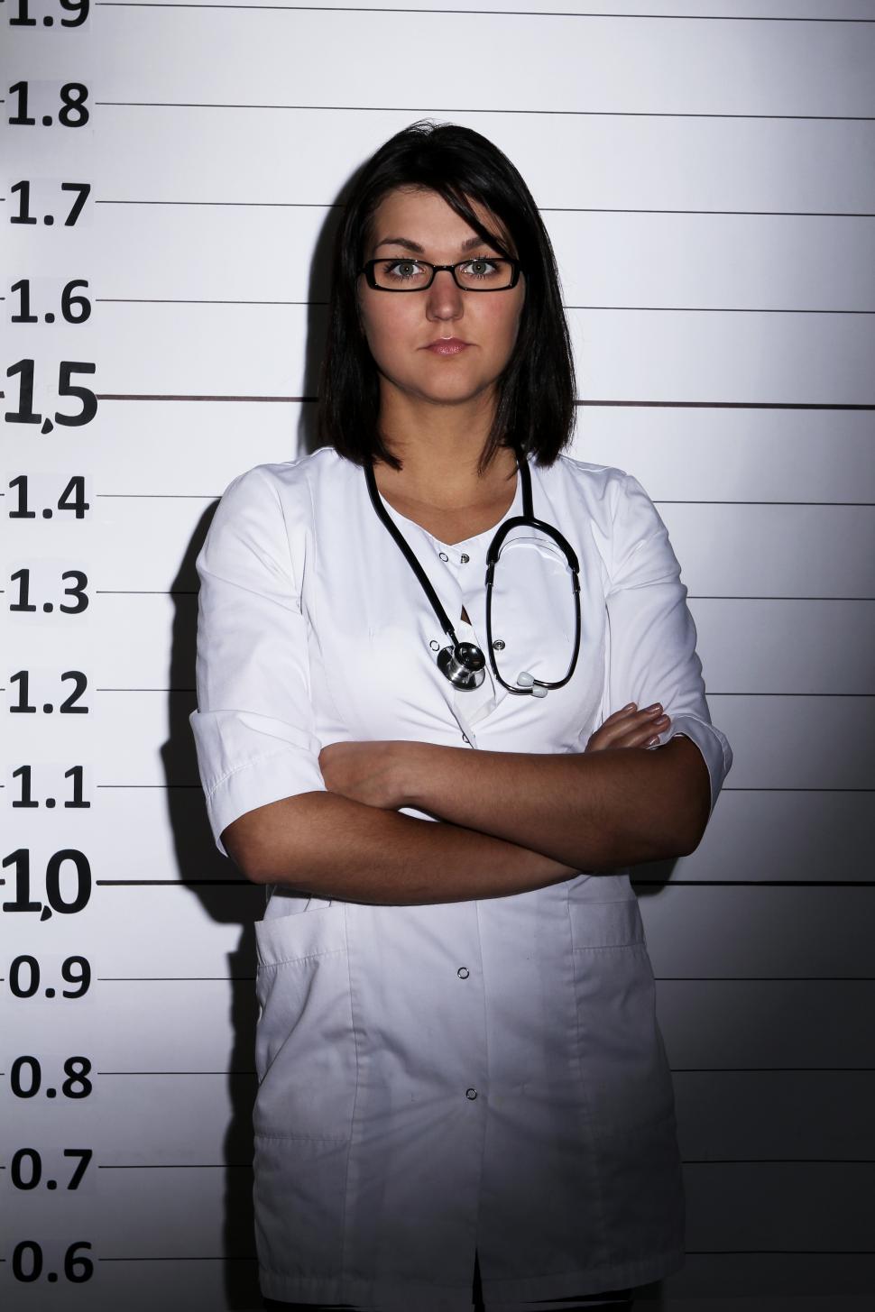 Free Image of Doctor over  jail background 