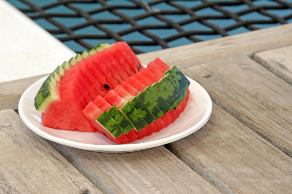 Free Image of Watermelon slices on a plate  