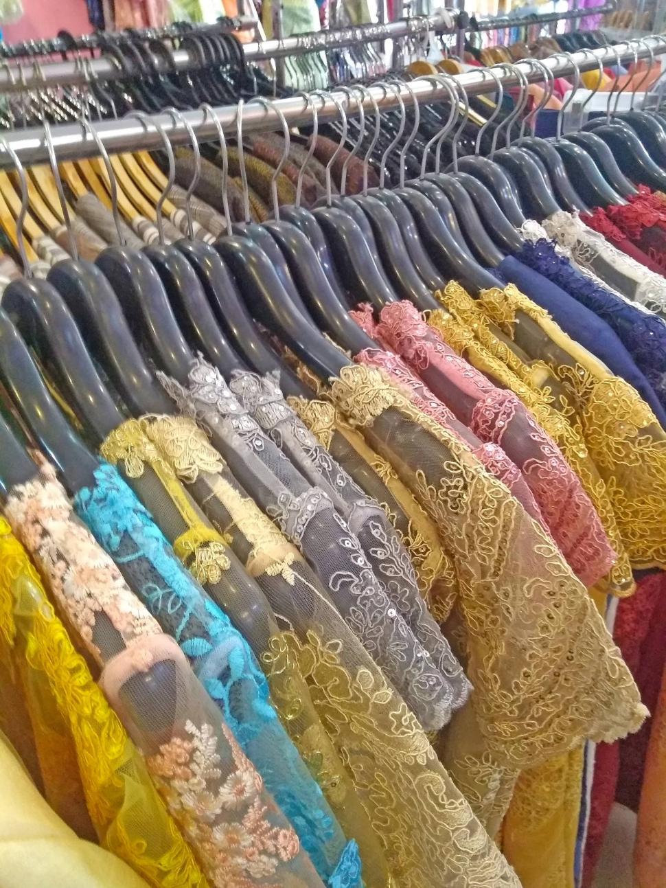 Free Image of Vintage women's dresses in a shop  