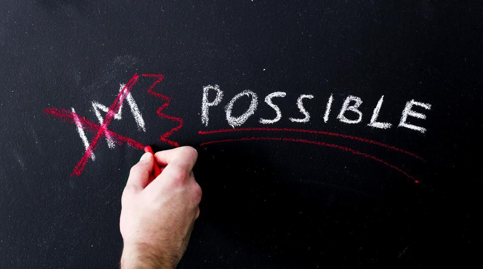 Download Free Stock Photo of Words of possibility - not impossible 