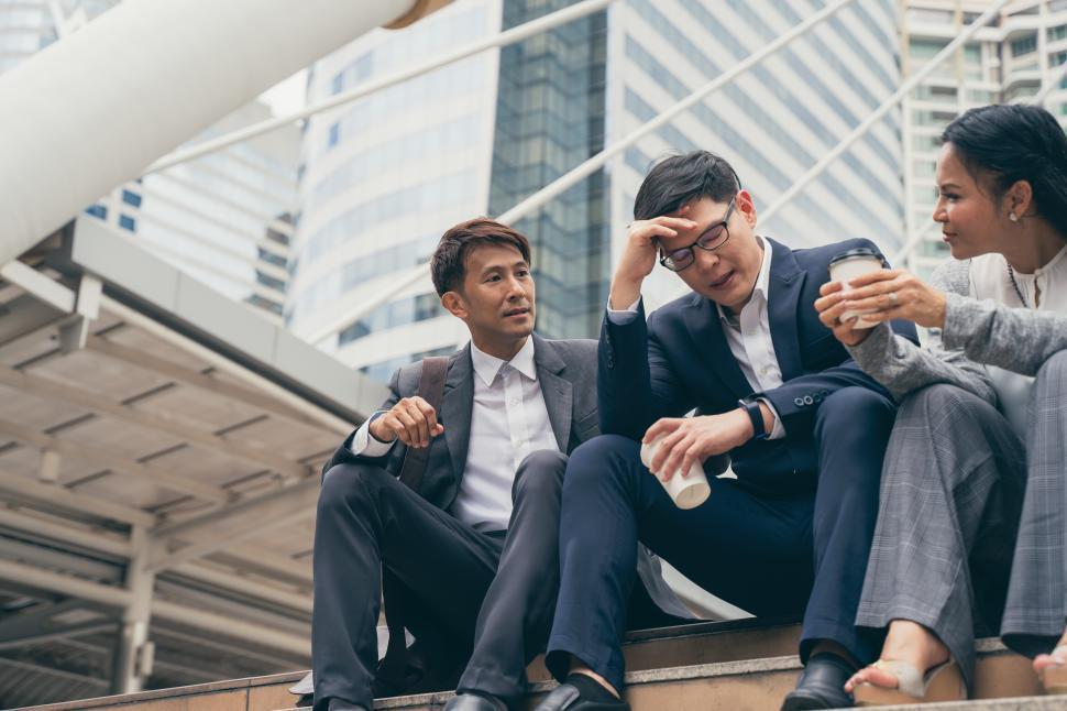Free Image of Frustrated upset asian business team 