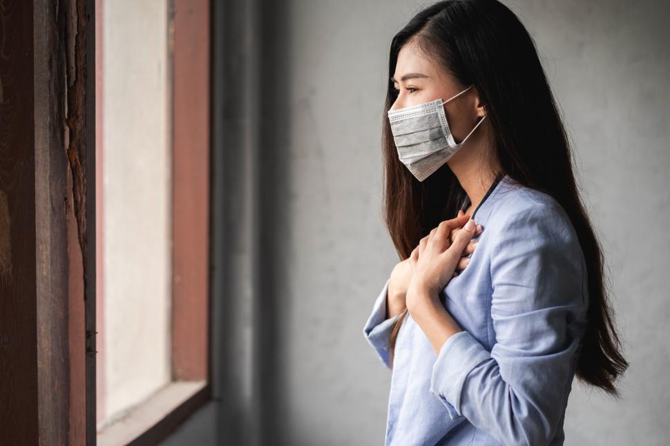 Free Image of COVID-19 Pandemic Coronavirus, Asian woman has symptoms  