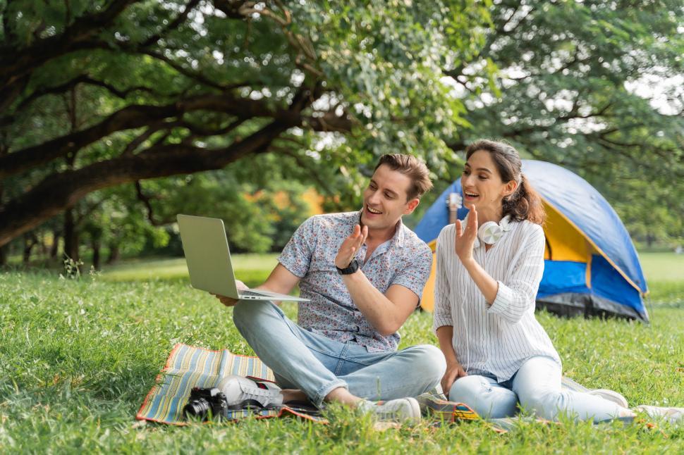 Free Image of Picnic and Camping time with Technology 