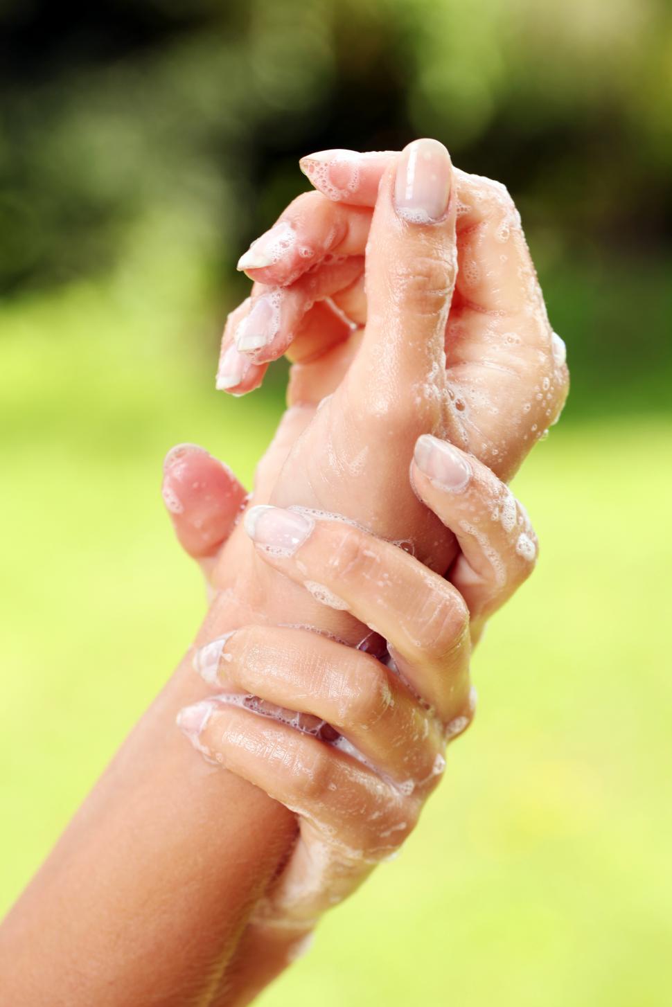 Free Image of hands in soap 