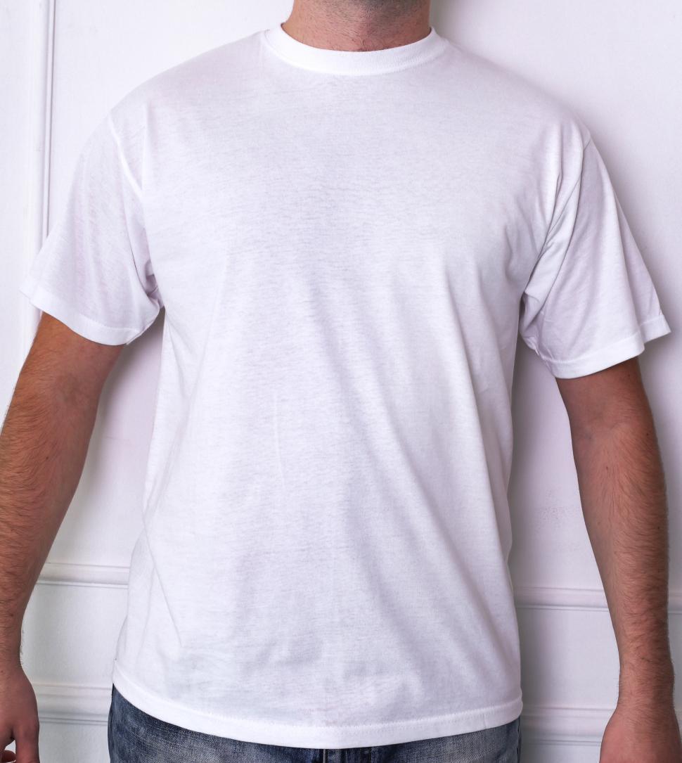 Free Image of Guy in a blank white shirt 