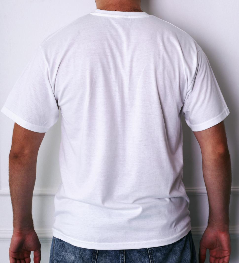 Free Image of Back of man in a white shirt 