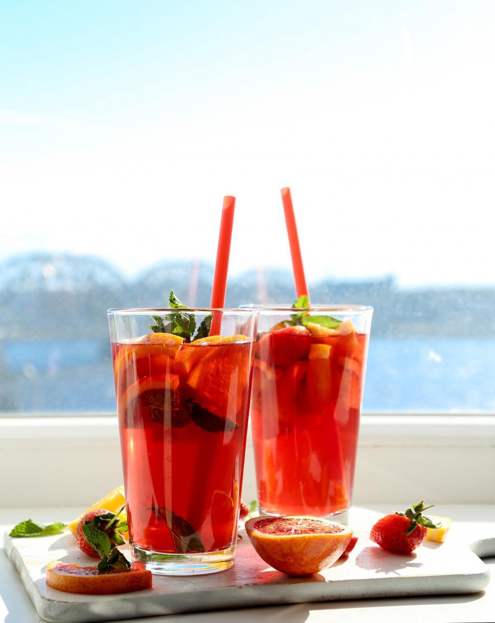 Free Image of Sangria or fruit drink 