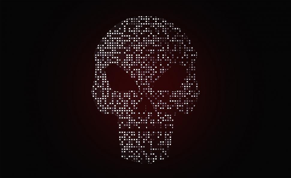 Free Image of Virtual Skull on Black Background 