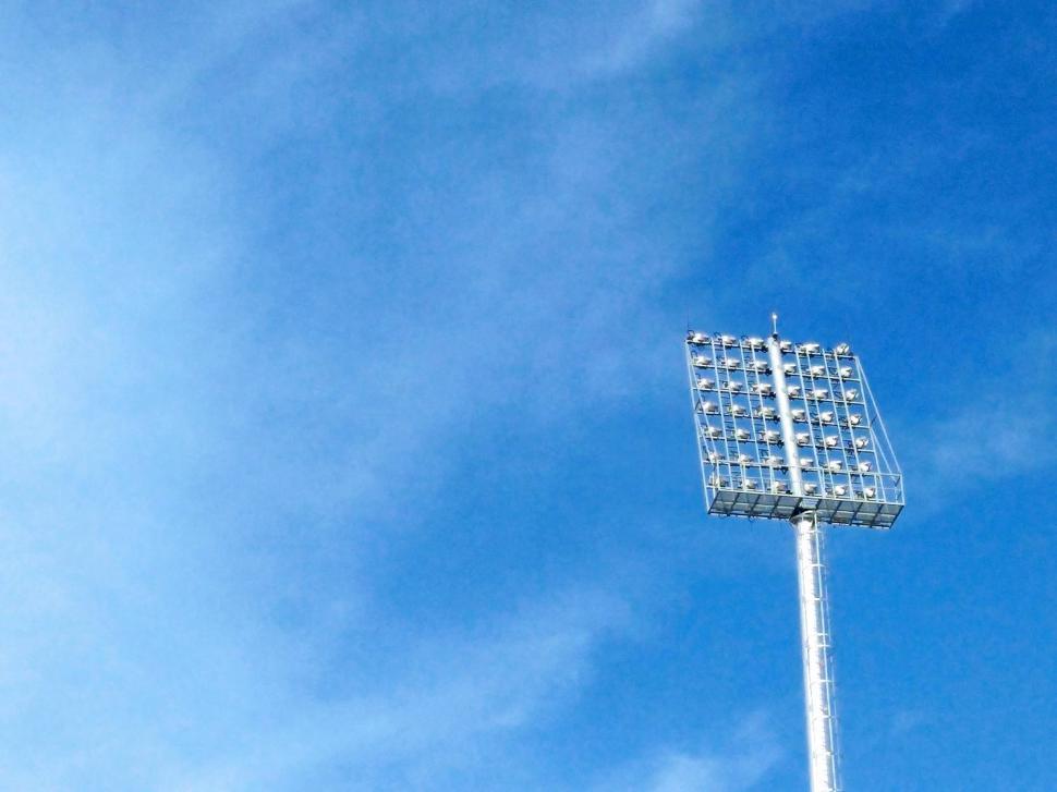 Free Image of Floodlights and blue sky  