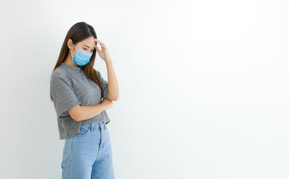 Free Image of Young woman is feeling sick. 