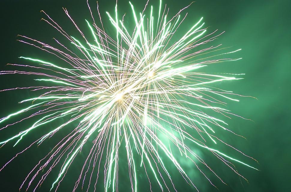 Free Image of Green Fireworks  