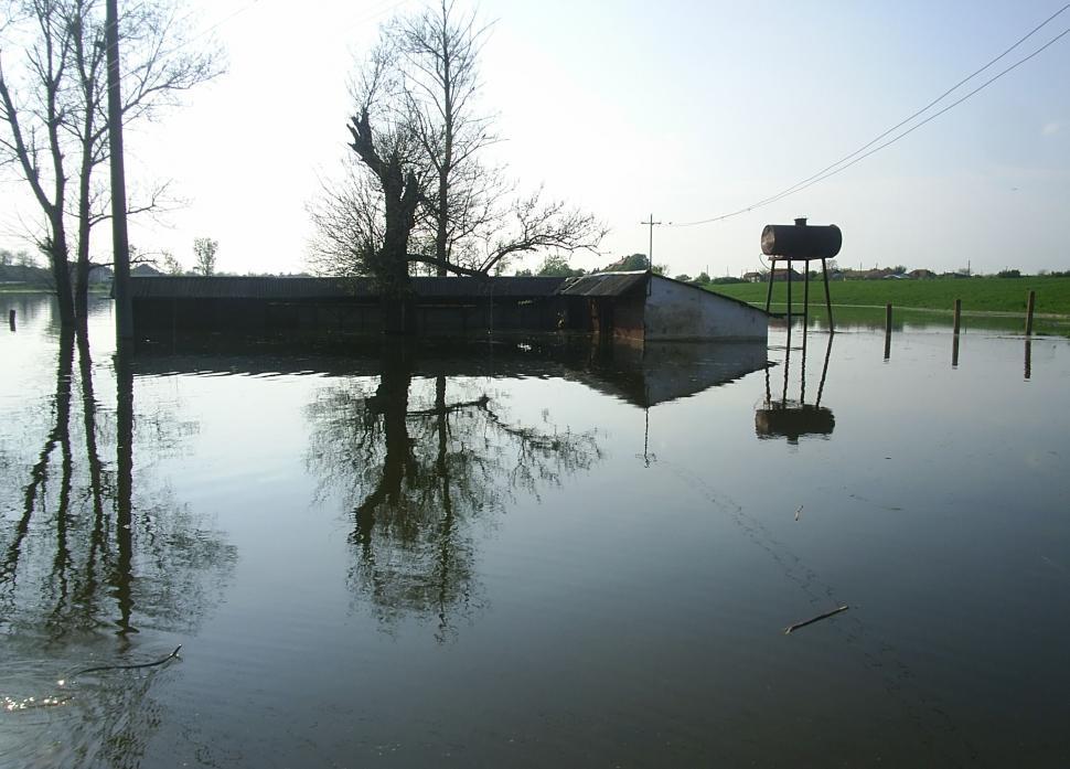 Free Image of Flooded rural area water invading the fields 