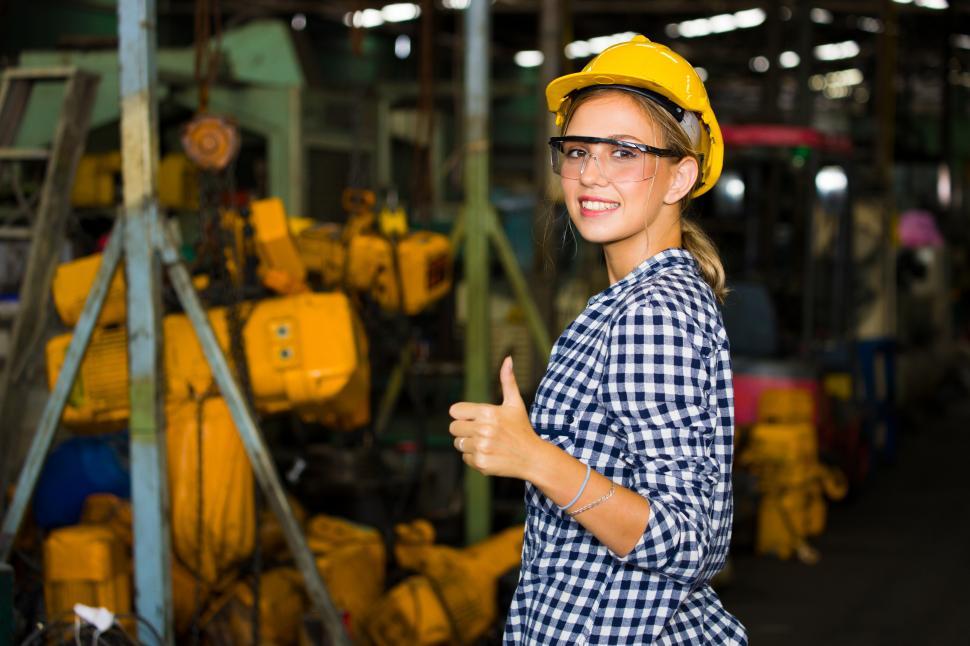Download Free Stock Photo of Female engineer in a factory 