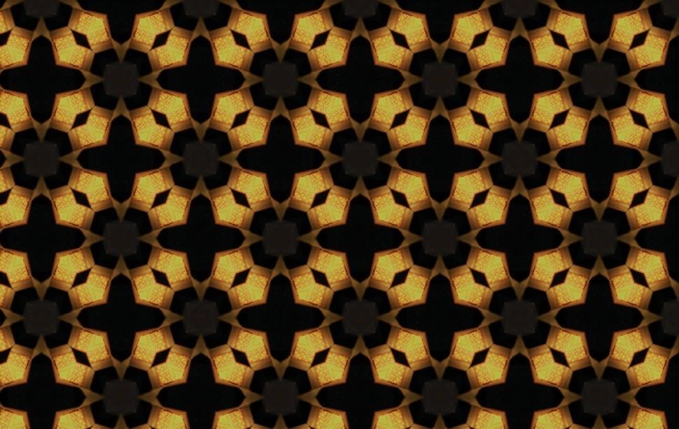 Download Free Stock Photo of Black and yellow shapes pattern  