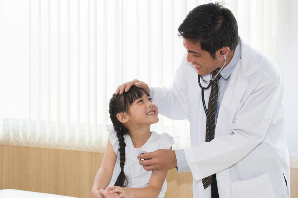 Download Free Stock Photo of Girl visiting the pediatrician 