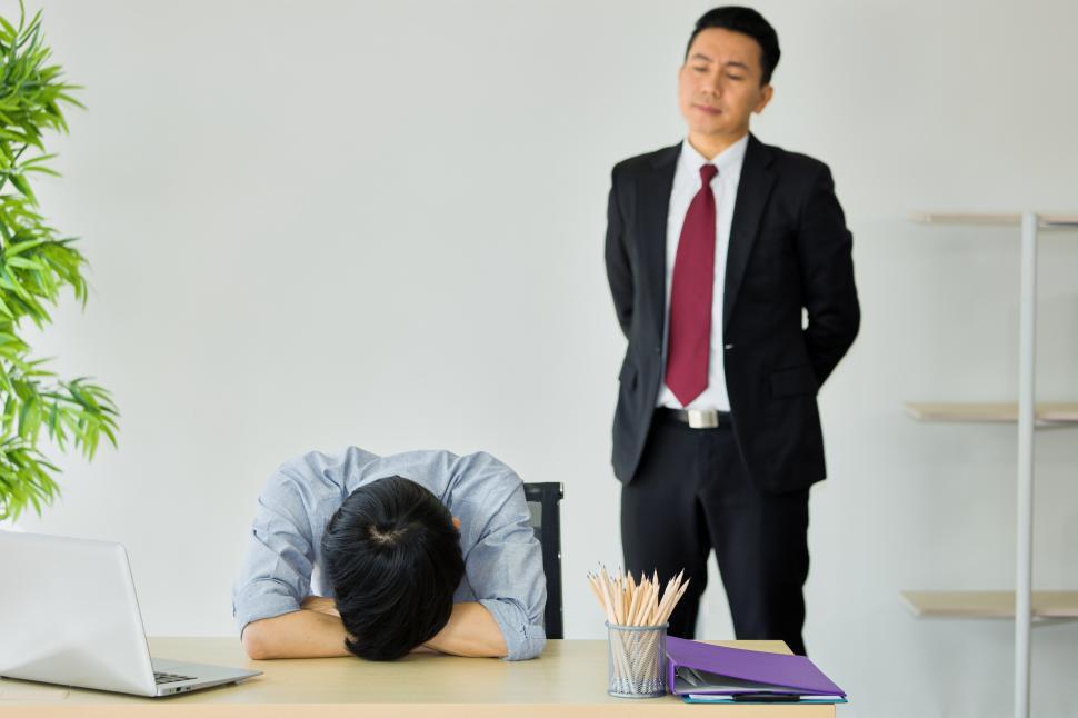 Download Free Stock Photo of Employees secretly slept during working hours. 
