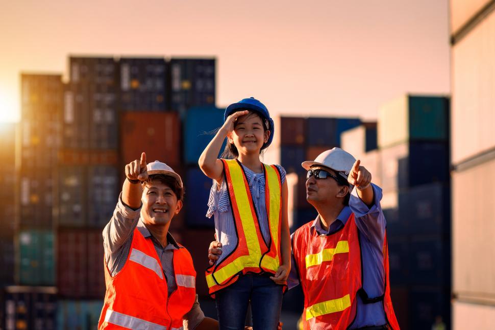 Download Free Stock Photo of Cute kid looking at future as an engineer. 