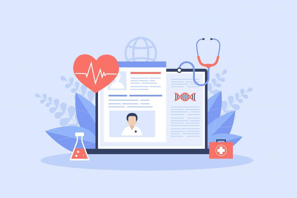 Free Image of Telemedicine and Virtual Healthcare Concept - Flat Illustration 