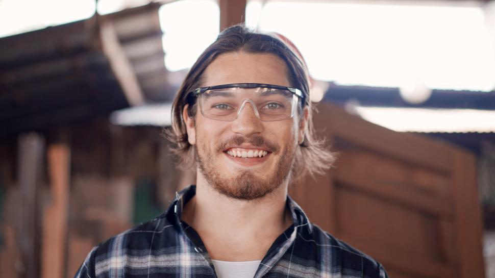 Free Image of Portrait of male carpenter looking at camera 