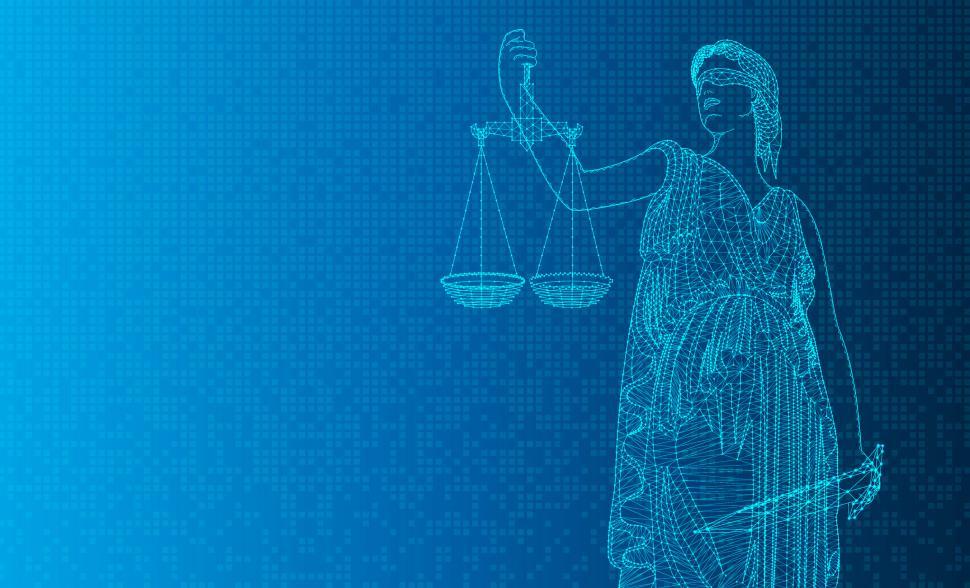 Free Image of Cyberlaw Concept with Digital Lady Justice - Illustration with C 