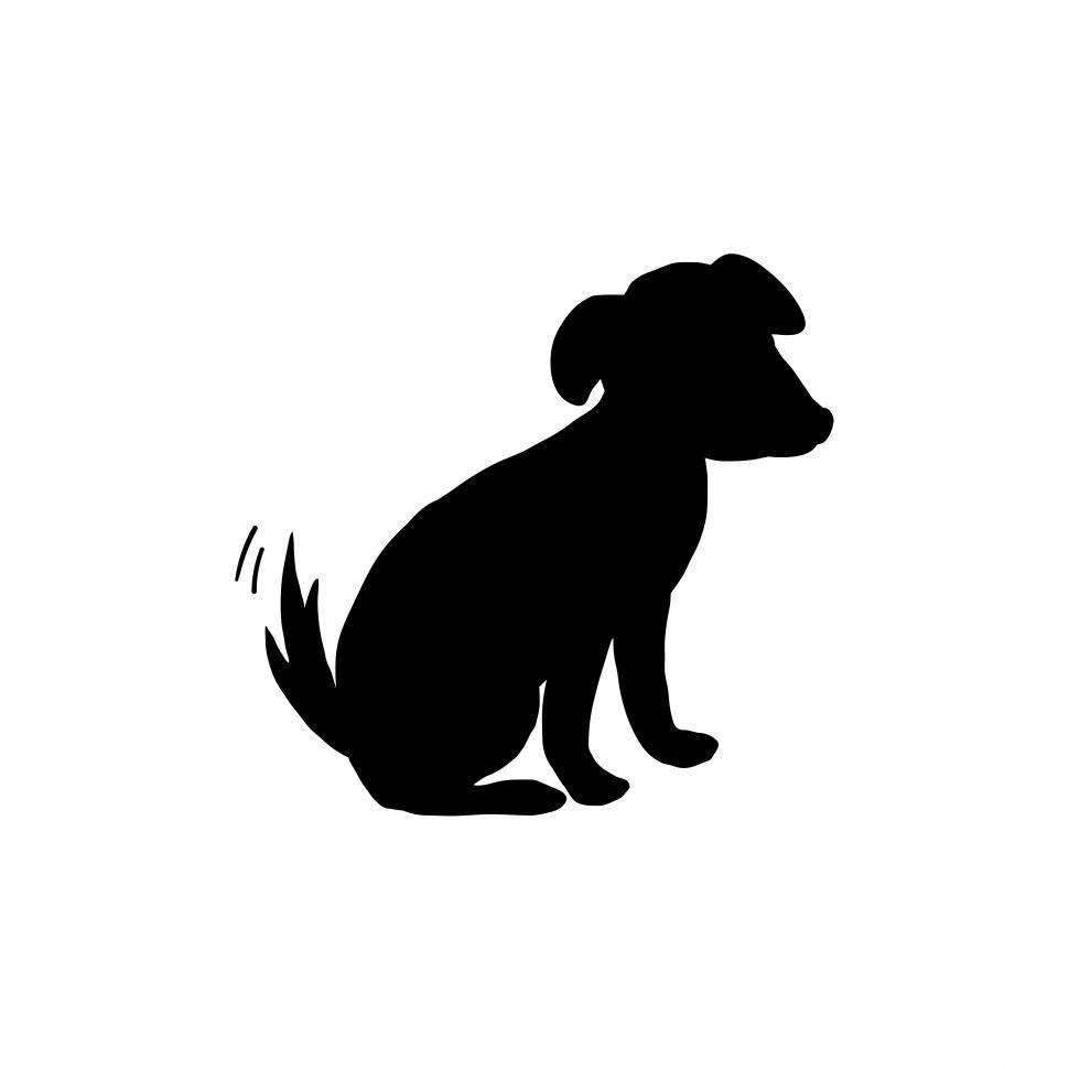 Free Image of Black silhouette of a sitting dog  
