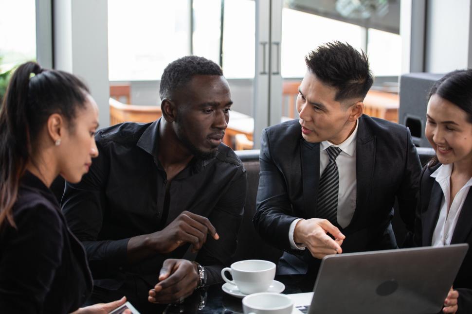 Free Image of Group of diverse business people meeting clients 