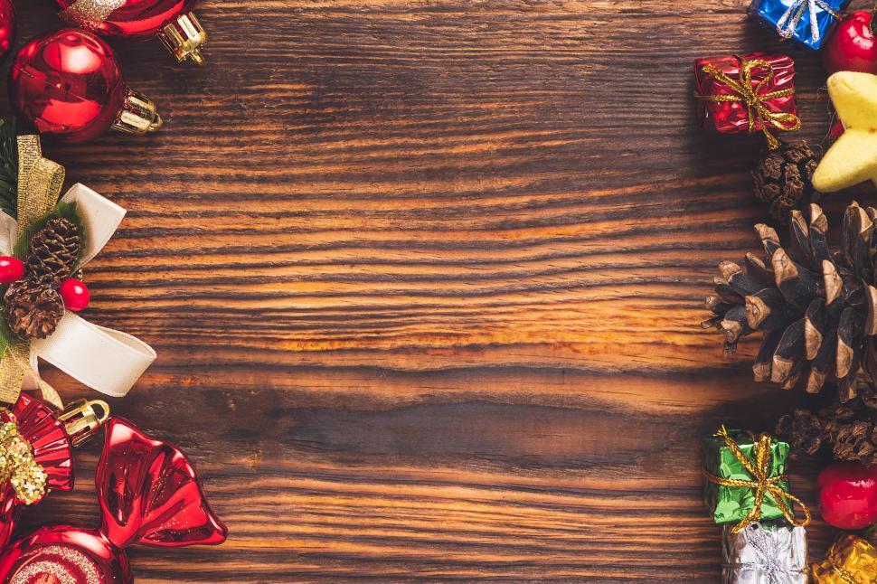 Download Free Stock Photo of Christmas background, wood texture 