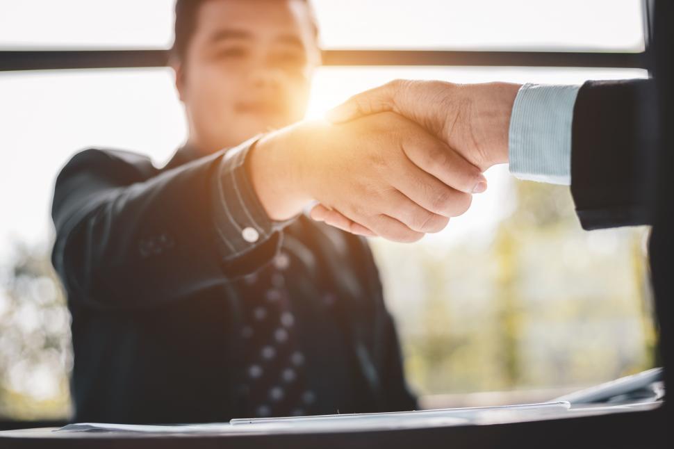 Download Free Stock Photo of Business and partnership handshake business concept 