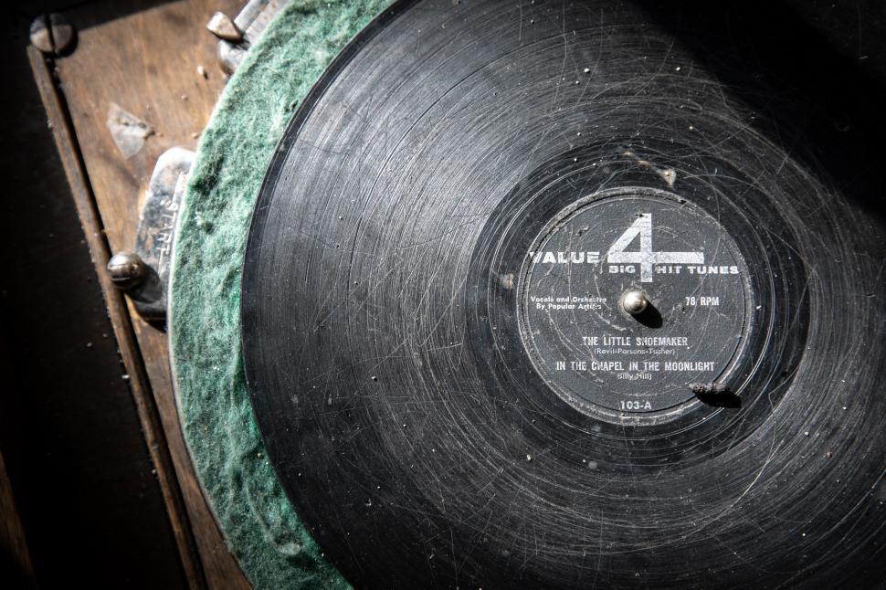 Download Free Stock Photo of Old scratched vinyl record 