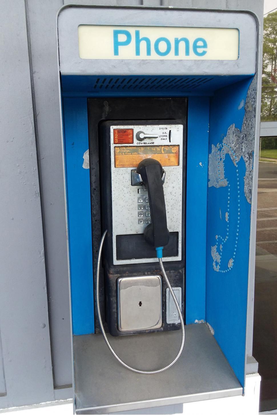 Download Free Stock Photo of Dilapidated Coin Operated Pay Phone 